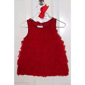 Mudpie Baby Red Formal Dress Has Ruffles Would Be Cute For Holiday Photos 9/12 M